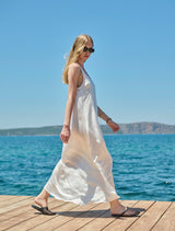 Dresses APOELLA Sara Round Neck Long Dress White Apoella