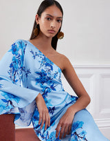 Dresses Borgo De Nor Atlantis Crepe Satin Dress Cherry Blossom Blue 8UK / Blossom Blue Apoella