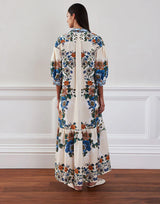 Dresses Borgo De Nor Bianca Linen Shirtdress Magical Blossom Cream Apoella