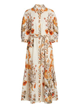 Dresses Borgo De Nor Bianca Linen Shirtdress Sun Fire Garden - Cream 10UK / Sun Fire Garden Apoella