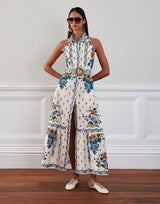 Dresses Borgo De Nor Biba Cotton Dress Magical Blossom Cream Apoella