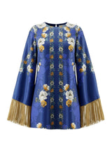 Dresses Borgo De Nor Cocoa Crepe Dress Magical Blossom Navy Apoella