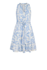 Dresses Heidi Klein Playa Paraiso Tiered Ruffle Mini Dress Light Blue Floral Apoella