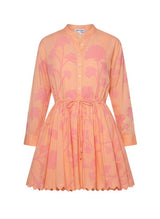 Dresses Juliet Dunn Long Sleeve Beach Dress Majorelle Print Peach Pink Apoella