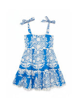 Dresses Juliet Dunn Palladio Print Tie Shoulder Short Sundress Sapphire Apoella