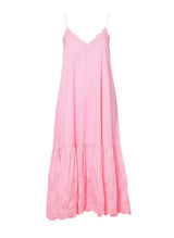 Dresses Juliet Dunn Poplin V-neck Midi Dress With Cord Flower Pink Grapefruit Apoella