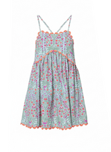 Dresses Juliet Dunn Racer Back Dress Ditzy Print Aqua/Neon Red Apoella