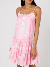 Dresses Juliet Dunn Strappy Short Dress In Palladio Print Lipstick Apoella
