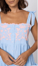 Dresses Juliet Dunn Tie Shoulder Dress With Butterfly Embroidery Blue/Neon Pink Apoella