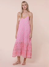 Dresses Juliet Dunn V-Neck Midi Dress In Mosaic Print With Mirror Embroidery Candy 1 / Pink Apoella