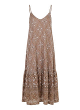 Dresses Juliet Dunn V-Neck Midi Dress In Mosaic Print With Mirror Embroidery Mocha 1 / Brown Apoella