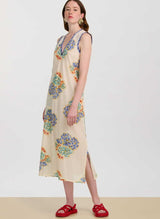 Dresses Lisa Corti Cheack Cotton Dress Ivory Plumbago Apoella