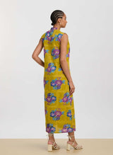 Dresses Lisa Corti Eve Cotton Dress Green Gold Apoella
