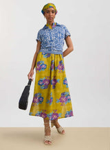 Dresses Lisa Corti Eve Cotton Dress Green Gold Apoella