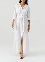 Dresses Melissa Odabash Darcy Buttoned Long Dress White Apoella