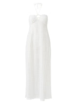 Dresses Melissa Odabash Harriet Halter Knit Long Dress White Apoella
