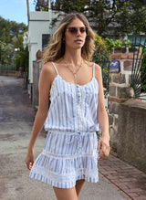 Dresses Melissa Odabash Kelly Drawstring Short Dress Stripe Apoella