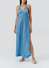 Dresses Melissa Odabash Mariah Halter Knit Long Dress Ocean Apoella