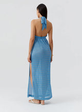 Dresses Melissa Odabash Mariah Halter Knit Long Dress Ocean Apoella