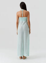 Dresses Melissa Odabash Mila Halter Knit Long Dress Mint Apoella