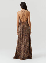 Dresses Melissa Odabash Sage Halter Long Dress Cheetah Apoella