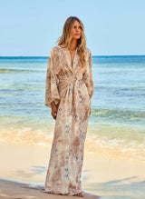 Dresses Melissa Odabash Wisdom V Neck Long Dress Lizard Apoella