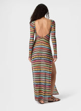 Dresses Missoni Long Dress in Lamé Viscose with Micro Zigzag Pattern 42 / Multi Apoella