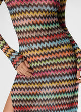 Dresses Missoni Long Dress in Lamé Viscose with Micro Zigzag Pattern 42 / Multi Apoella