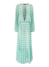 Dresses Missoni Long Floral Lace Dress With Frills Blue Green 42 / Green Apoella