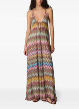 Dresses Missoni Long Macro Chevron Lurex With Straps Multi 42 / Color Apoella