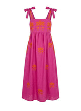 Dresses Nimo With Love Agate Shoulder Straps Maxi Dress Berry/Flamingo Embroidery Apoella
