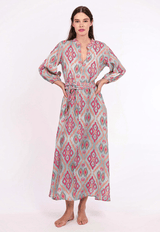 Dresses Nimo With Love Azurite Long Sleeve Maxi Dress Ikat Sorbet Apoella