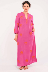 Dresses Nimo With Love Sapphire Long Sleeve Tunic Berry/flamingo Embroidery M / Berry Flamingo Apoella