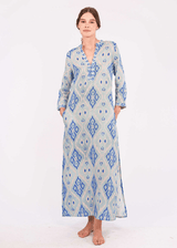 Dresses Nimo With Love Sapphire Long Sleeve Tunic Blue Ikat M / Ikat Blue Apoella