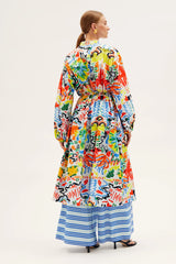 Dresses RIANNA + NINA Tropica Fruta Robe Manteau Elena Tucan Sky S/M / Tucan Sky Apoella