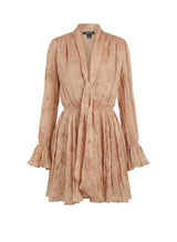 Dresses Sabina Musayev Dillon Pleated Long Sleeved Mini Dress Creme Latte Silk Apoella