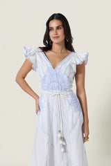 Dresses Scarlett Poppies Vittorio Dress White/Light Blue Apoella