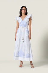 Dresses Scarlett Poppies Vittorio Dress White/Light Blue Apoella
