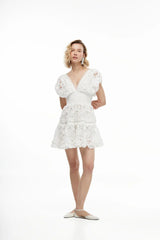 Dresses Waimari Morana Short Sleeve Short Dress White Apoella