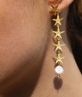 Earrings Antonia Karra Starfish Rain Earrings Pearl Gold Pl O/S Apoella