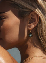Earrings ASTRA Round Evil Eye Hoops Gold-Black-Turquoise-White O/S Apoella