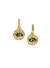 Earrings ASTRA Round Evil Eye Hoops Gold-White-Green-Sky O/S Apoella