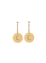 Earrings Ileana Makri Moon Hoops Yellow Gold Plated O/S Apoella