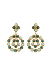Earrings Sylvia Toledano Happy Flower Chandelier Earrings Malachite/Amazonite O/S Apoella