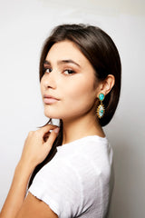 Earrings Sylvia Toledano Third Eye Earrings Calcedoine/Turquoise O/S Apoella