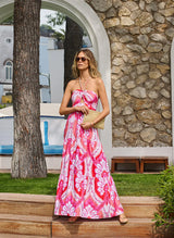 Faye Halter Long Dress Ornate