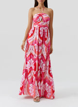 Faye Halter Long Dress Ornate