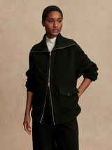 Jacket Varley Eleanor Patch Pocket Fleece Jacket Black Apoella