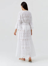 Kimono Melissa Odabash Imogen Long Embroidered Kimono White Apoella