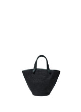 Mini Totes Callista Crafts Mini Cassia Tote Black Leather & Straw O/S Apoella